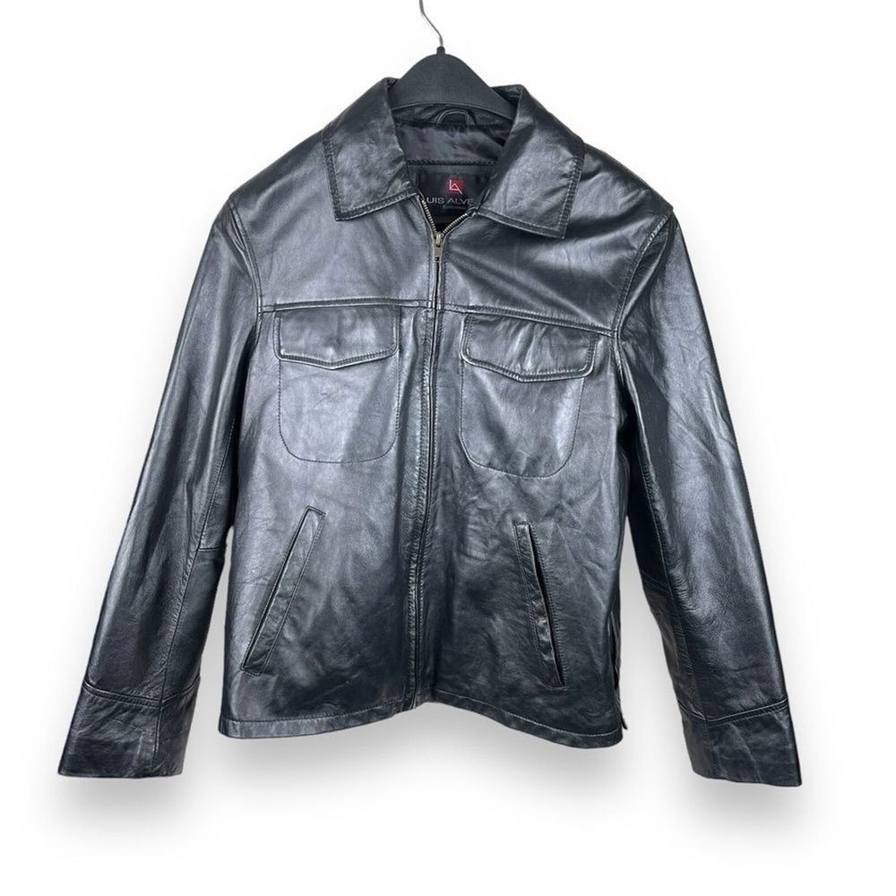 Vintage 90s Luis Alvear‎ Black Leather Jacket Womens Size Small Vampire Diaries